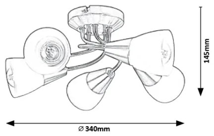 Rabalux 5691 - Plafonieră CONNOR 5xE14/40W/230V