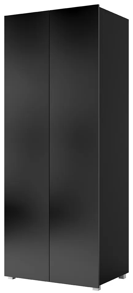 Dulap de haine Calabria SZ2D (Negru mat + Negru lucios). 1051517
