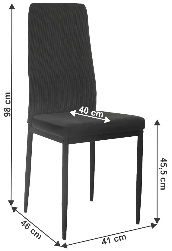 Scaun de sufragerie Enrico (gri închis + negru). 1016553