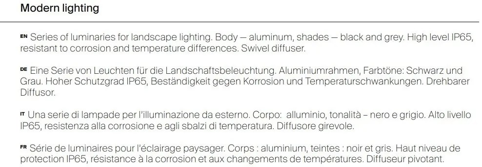 Corp iluminat ambiental exterior IP65 Edge negru