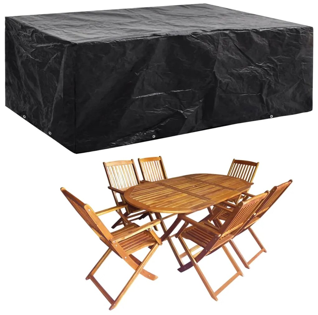 vidaXL Husă mobilier grădină, 8 ocheți, 242 x 162 x 100 cm