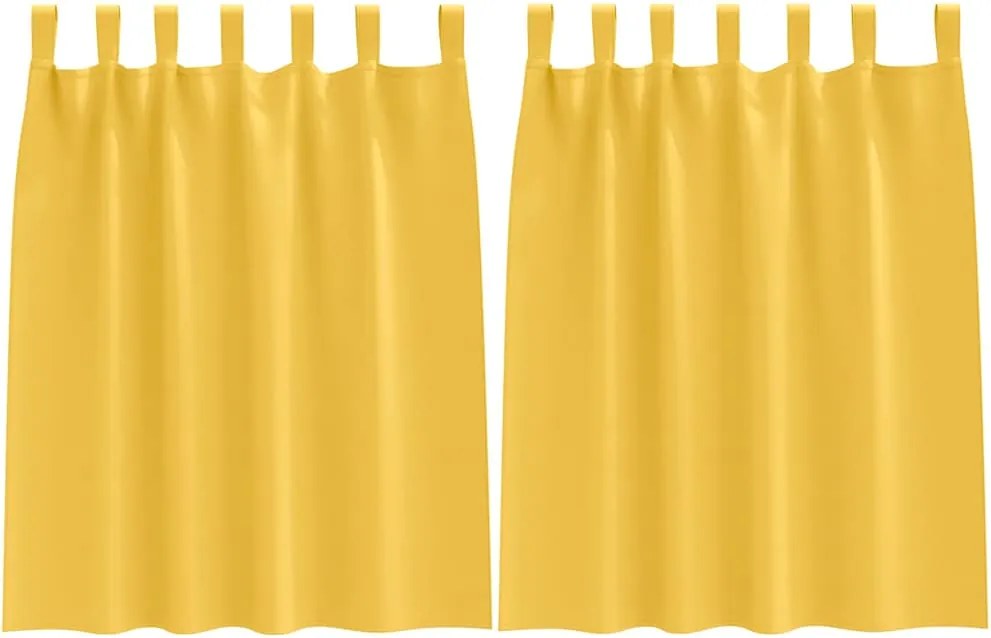 vidaXL Perdele Opaque cu Inel 2 pcs Galben muștar 140 x 140 cm