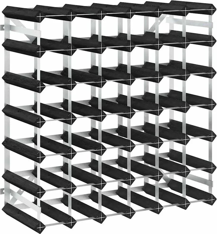 vidaXL Suport de vinuri, 42 sticle, negru, lemn masiv de pin
