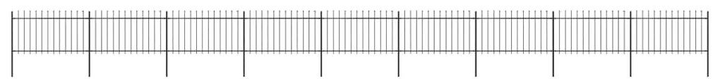 vidaXL Gard de grădină cu vârf tip suliță din oțel 1603,5x100 cm, negru