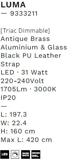 Lustra LED suspendata dimabila design XL LUMA