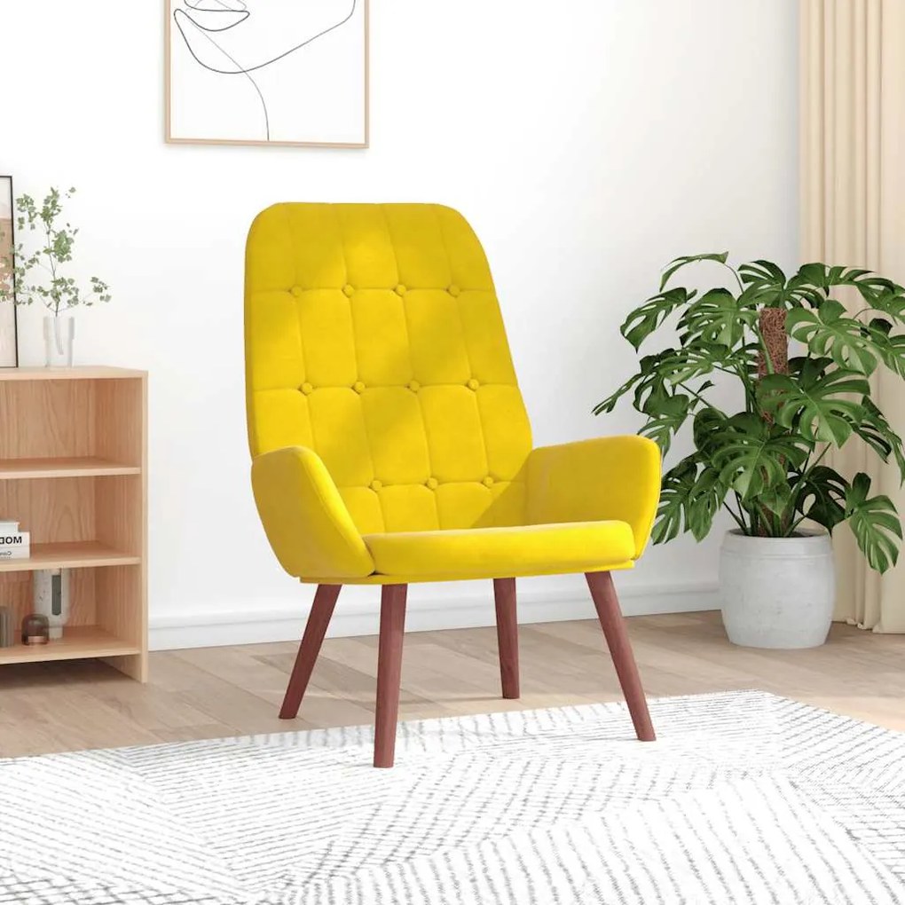 vidaXL Scaun de relaxare catifea galbena