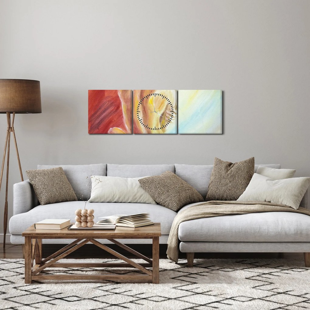 Tablou - Imaginea unei femei care se odihnește, pictură în ulei (cu ceas) (90x30 cm)