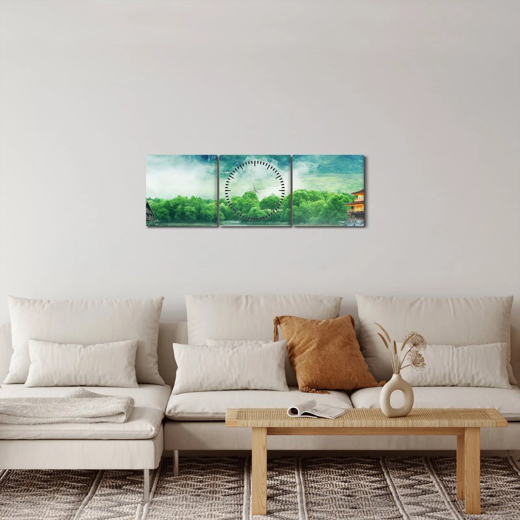 Tablou - Peisaj de vis (cu ceas) (90x30 cm)