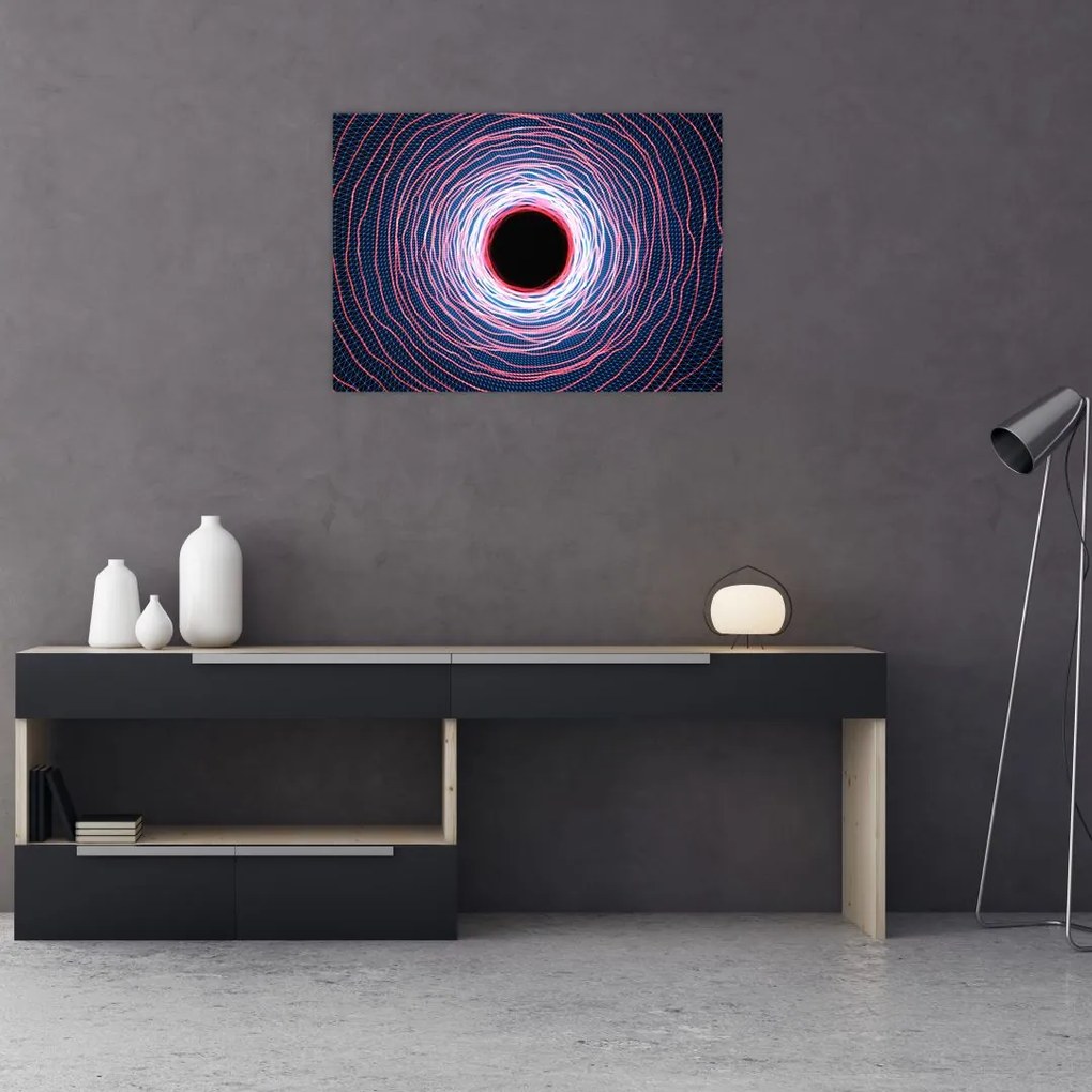 Tablou pe sticlă cercul abstact (70x50 cm)