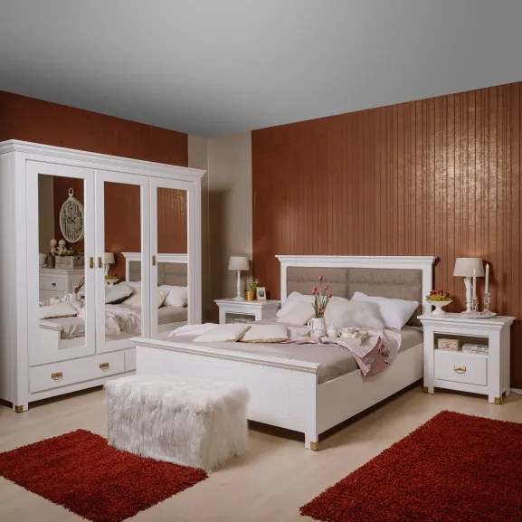 Mobilier dormitor Santa,alb-MobMax