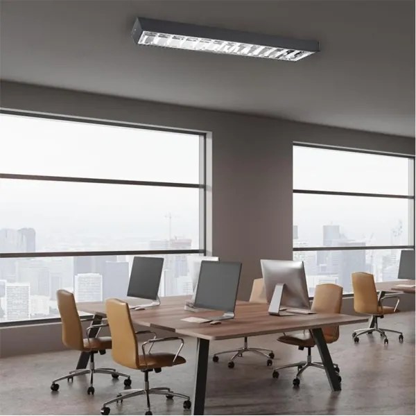 Corp de iluminat fluorescent 2xG13/18W/230V negru 120 cm