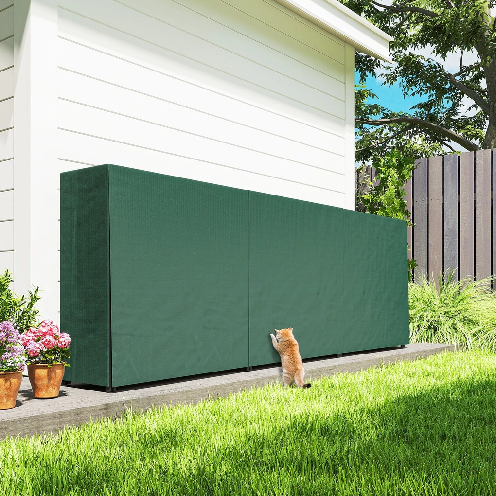 Outsunny Suport Lemne de 1m³ Reglabil cu Acoperire Impermeabilă 300x36x99 cm | Aosom Romania
