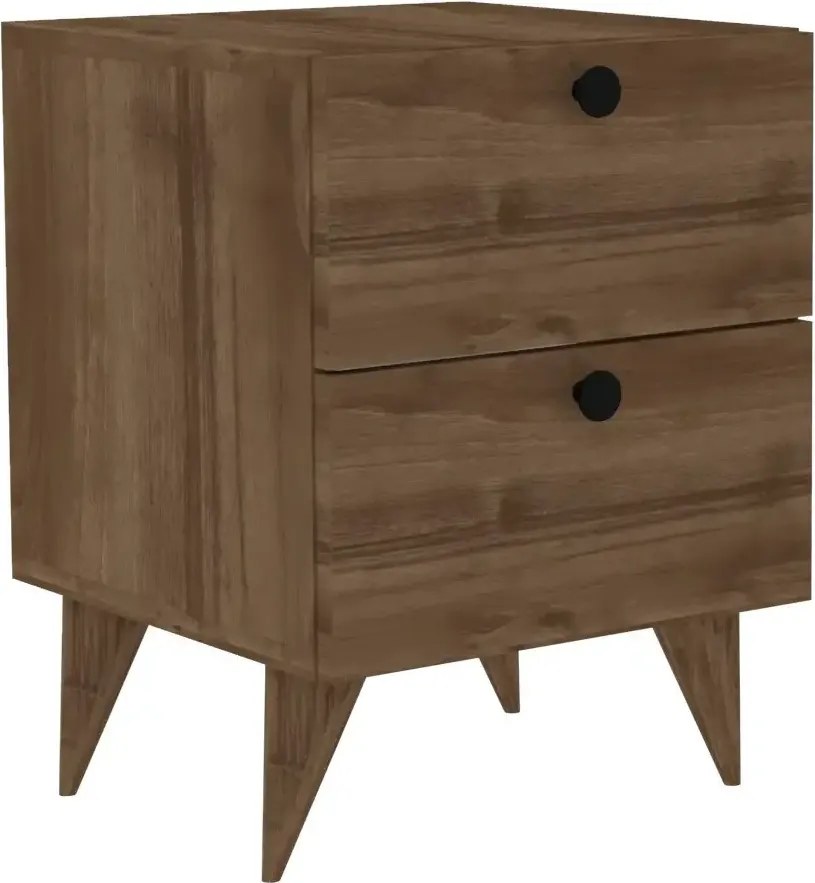 Noptiera Karen cu 2 sertare culoare nuc 55 cm