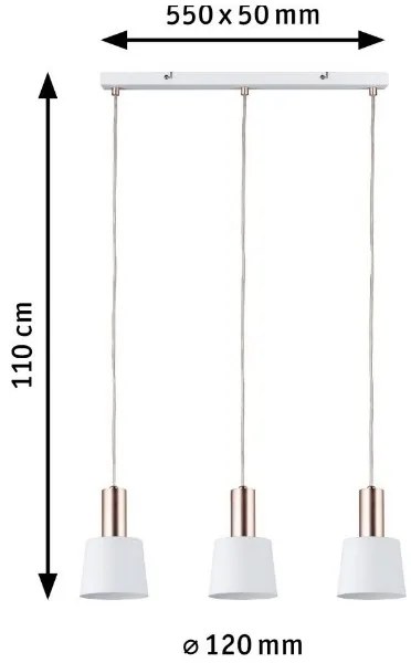 Lustră pe cablu 3xE14/20W NEORDIC HALDAR 230V Paulmann 79657