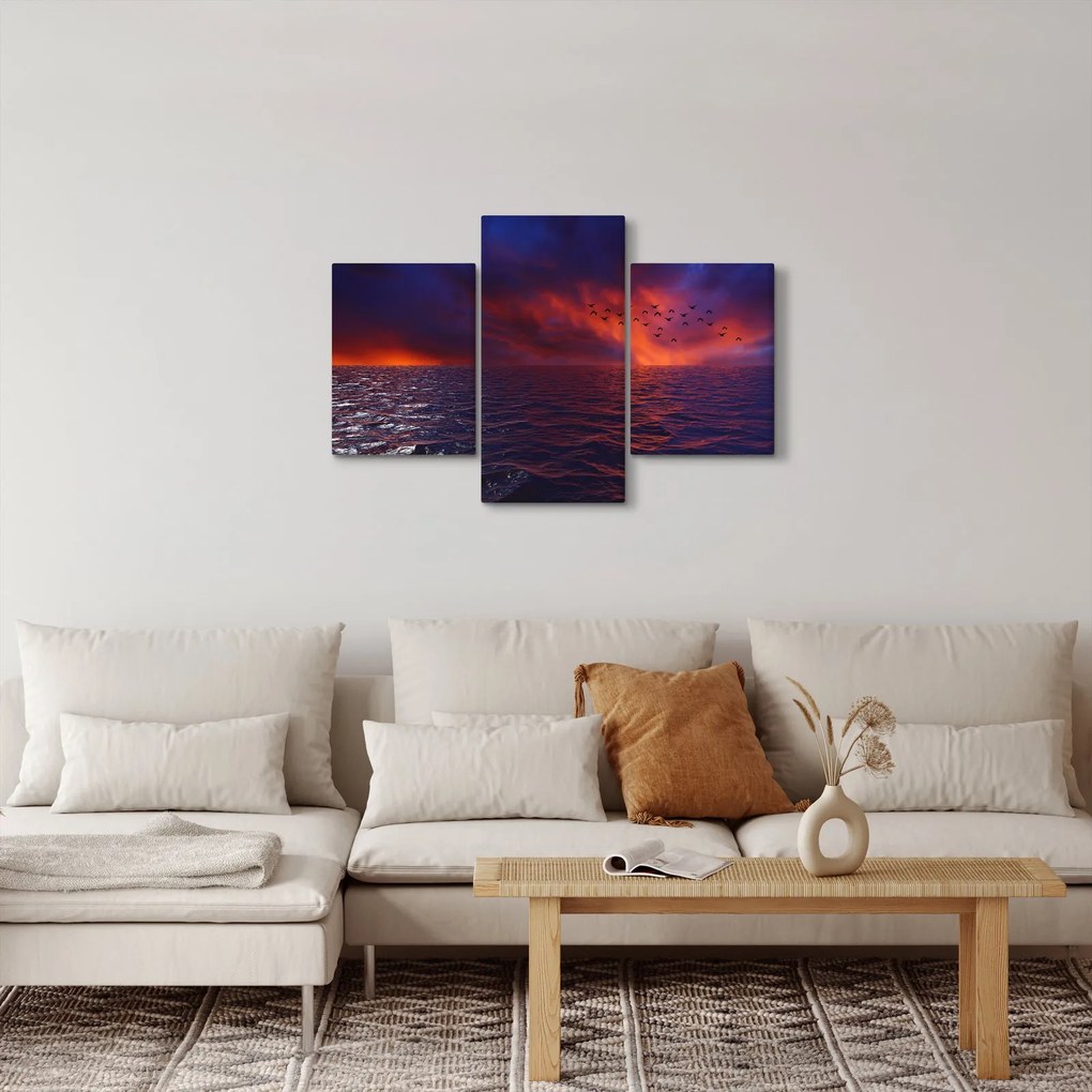 Tablou cu mare și păsări (90x60 cm)