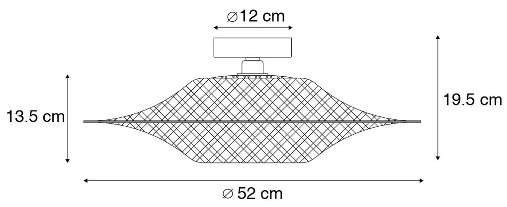 Plafoniera exterioară orientală din bambus 50 cm IP44 - Rina