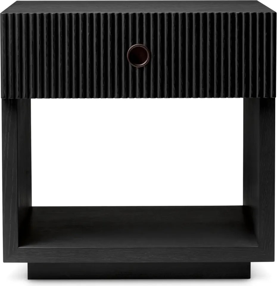 Noptiera design LUX, Furnir de stejar gri carbune, Dimitrios