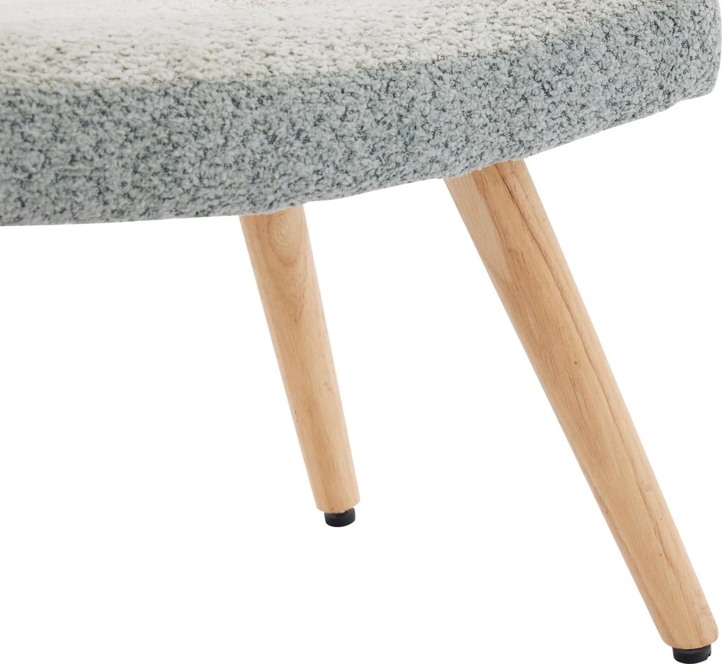 Fotoliu balansoar Bouclé în stil patchwork cu dungi colorate, design ergonomic și spătar înalt, Multicolor