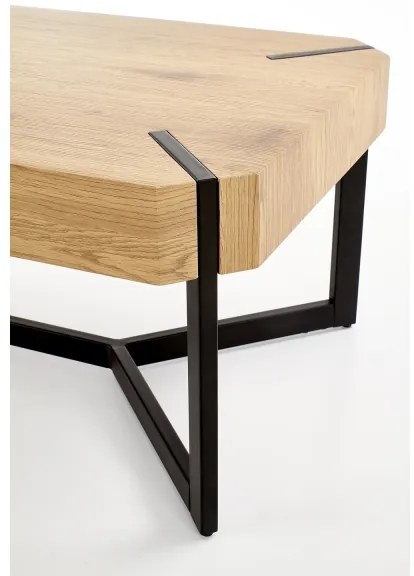 Masă de cafea LAVIDA 43x110 cm stejar auriu/negru