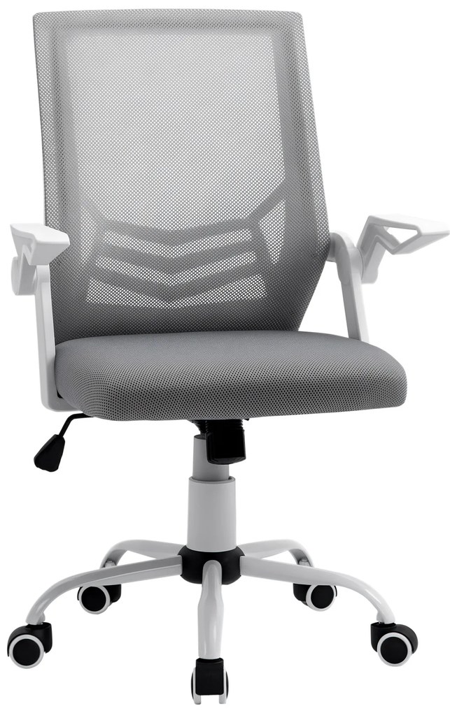 Vinsetto Scaun de Birou Ergonomic cu Suport Lombar din Țesătură, Gri | Aosom Romania