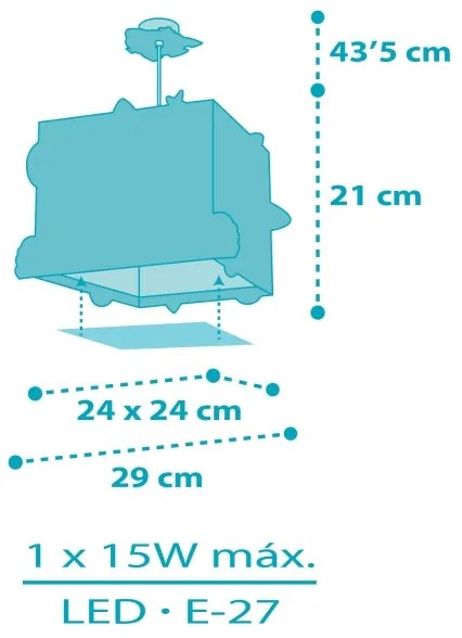 Lustră pentru copii ROCKET 1xE27/15W/230V Dalber 63352