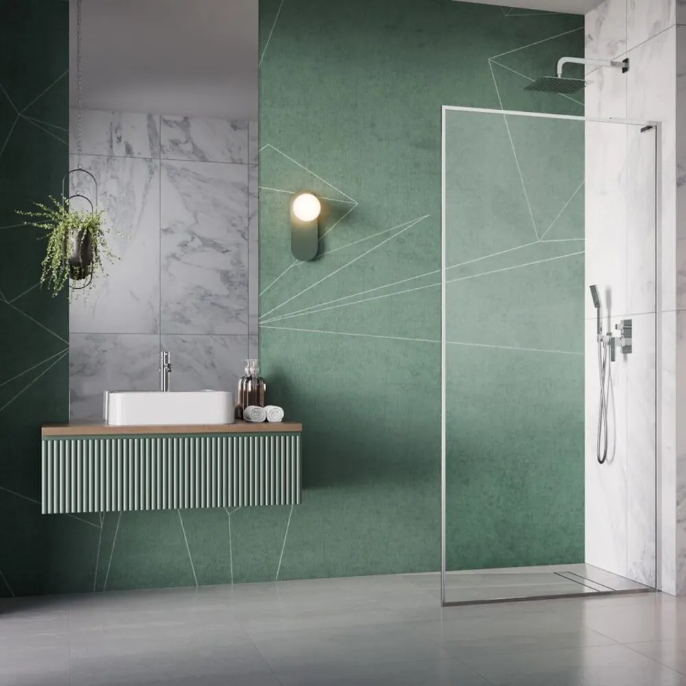 Paravan de dus tip Walk-in Radaway Modo F SL II crom-transparent 50 cm sticla securizata 8 mm dreapta