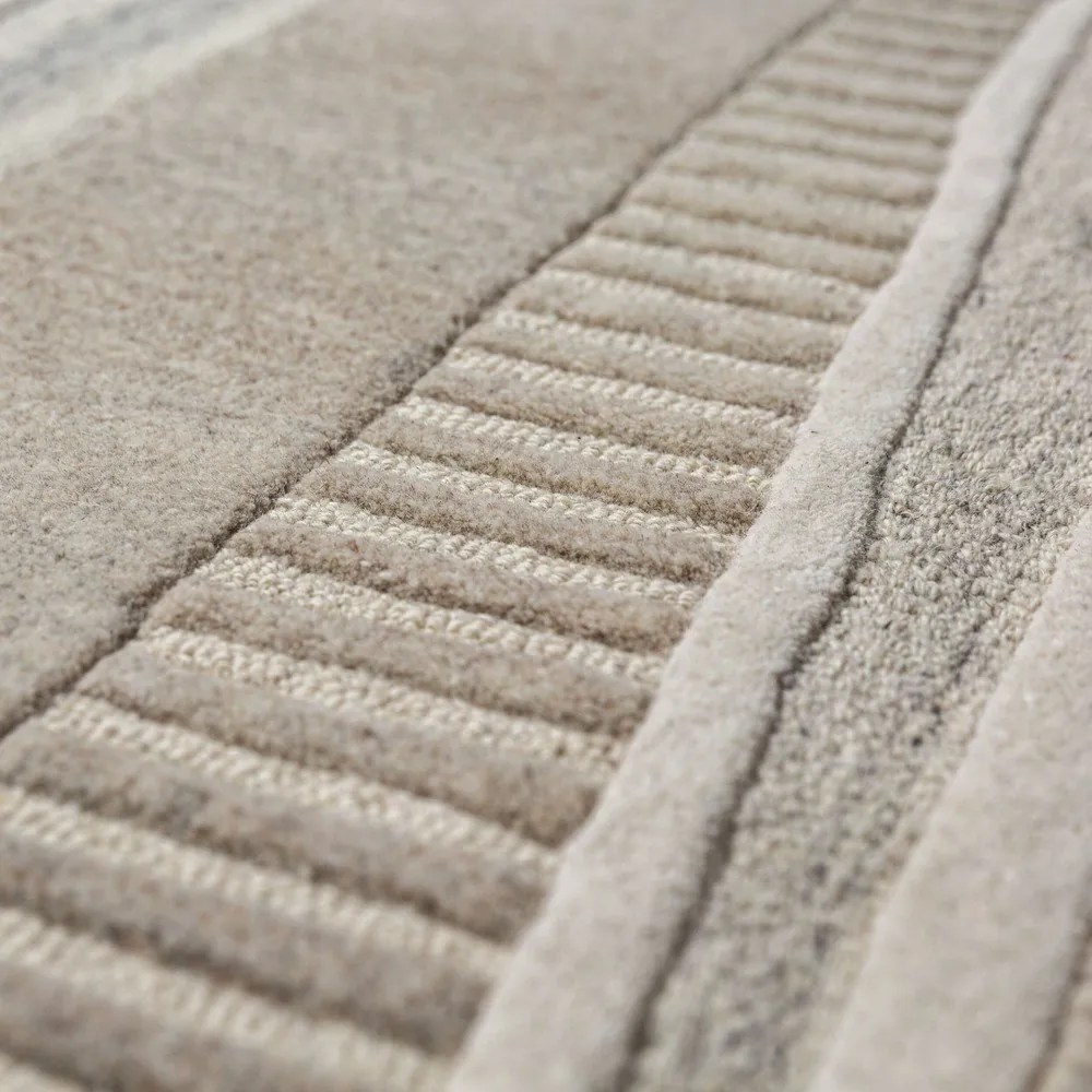 Covor grej țesut manual din lână 160x230 cm Lira – Flair Rugs