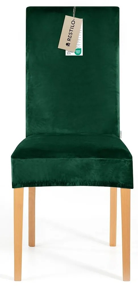 Restilo Husă pentru scaun Sento verde închis, 48 x48 x 58 + 10 cm, set de 6 bucăți