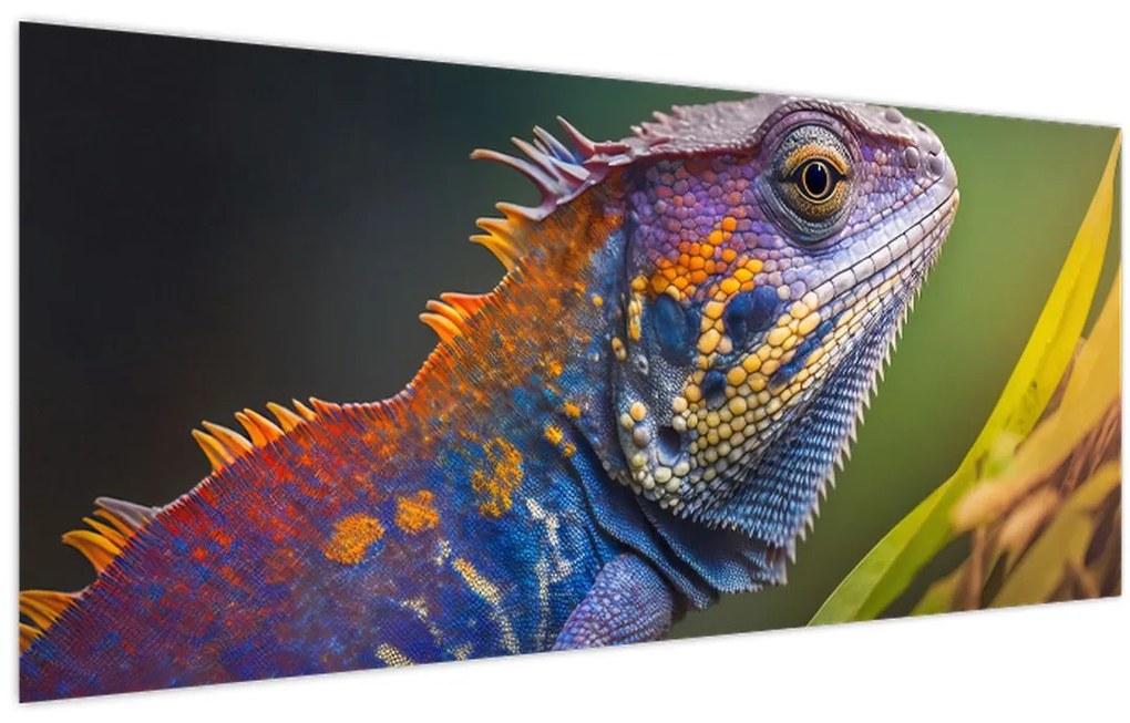 Tablou - Iguana colorată (120x50 cm)