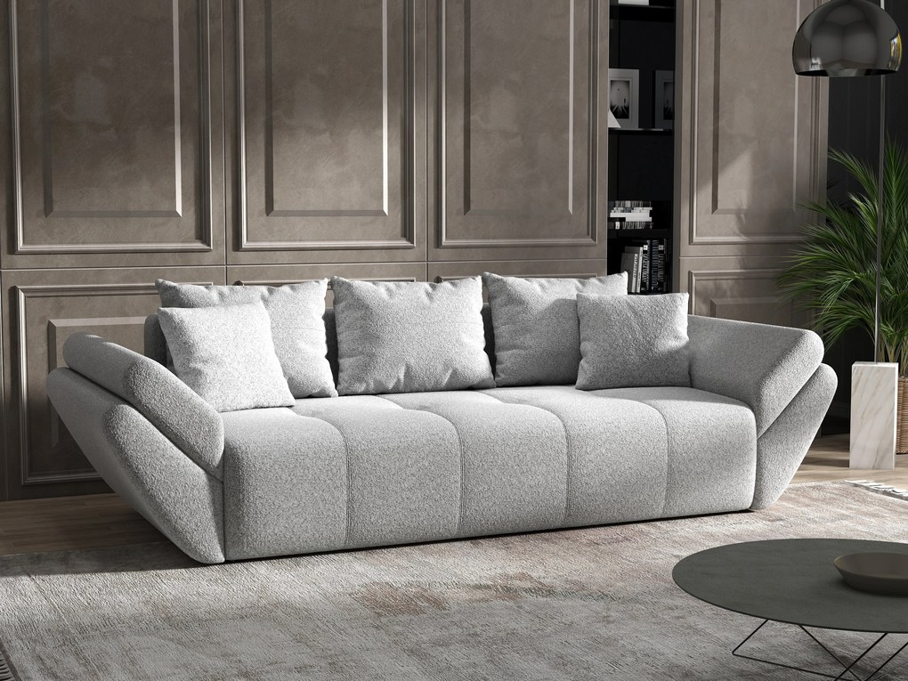 Canapea extensibilă dumonde cu ladă de depozitare si sezut confortabil din spuma high-density, Berlin Euphoria Dove 250x100 cm