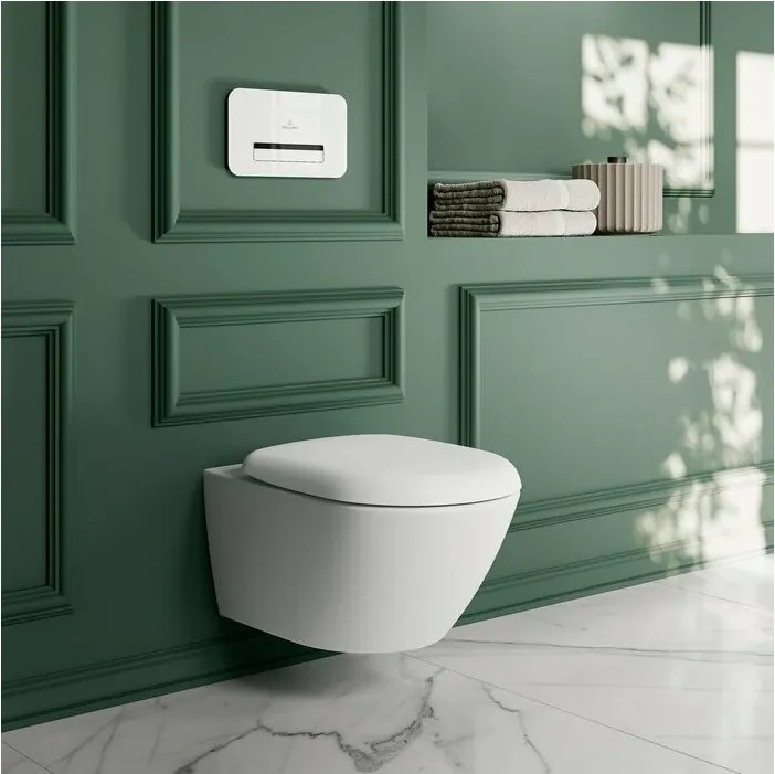Vas WC suspendat Villeroy&Boch Antao TwistFlush Rimless cu finisaj alb-mat Stone White CeramicPlus