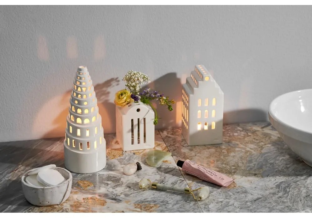 Sfeșnic de Crăciun din ceramică Kähler Design Lighthouse, ø 9 cm, alb