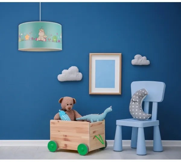 Lustră pe cablu pentru copii Duolla UNICORN 1xE27/15W/230V d. 35 cm