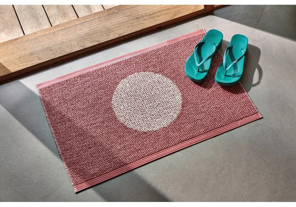 Covor pentru exterior și interior roșu deschis 70x120 cm Vera Pop Blush – Pappelina