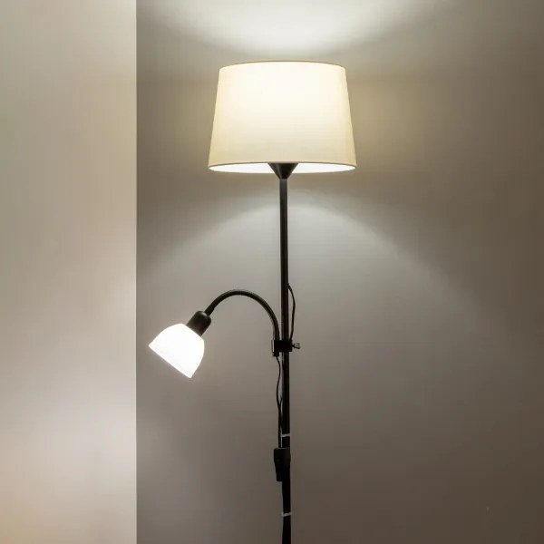 Brilagi - Lampadar CERIA 1xE27/100W/230V + 1xE14/25W negru/bej