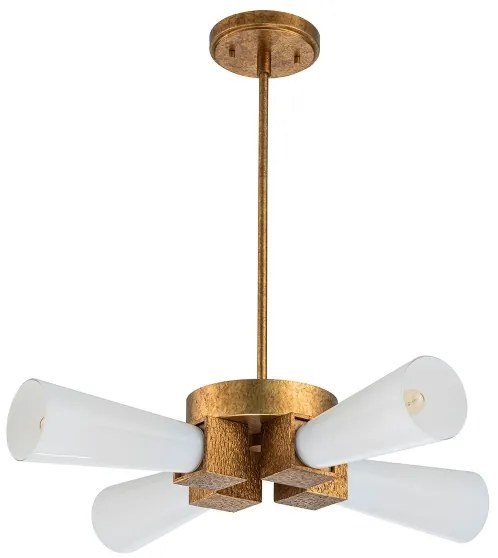 Elstead KRISTY-4P-DG-OPAL - Lustru pe tijă KRISTY 4xE27/40W/230V, cupru