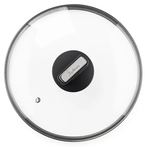 Cratiță Luigi Ferrero Regina FR-2440 24x11.5 cm, 4.3 l, Acoperire antiaderentă cu efect de marmură, Capac din sticlă cu gaură pentru abur, Negru