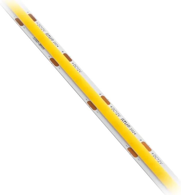 Bandă LED COB Gel Free GTV pentru mobilier, lumină caldă, 480 LED m, 660 lm m, 12V, IP20, 50 m 10 W/m, 12 V, LED Cob, 660 lm/m, Alb cald, 8 mm