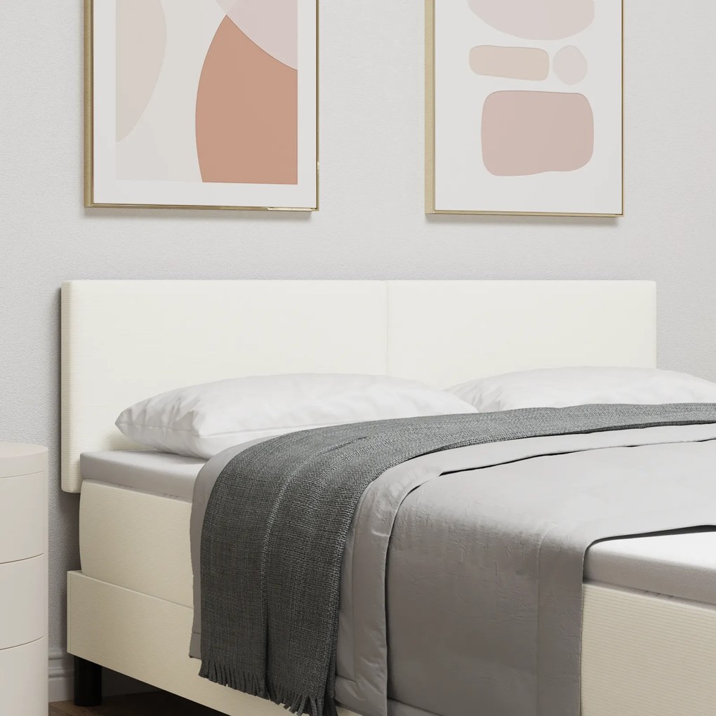 vidaXL Tăblie de pat cu LED, model simplu, crem, 80 cm, raiat