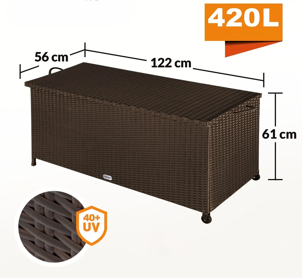 Deuba Cutie depozitare 122cm x 56cm x 61cm - cu roti maro