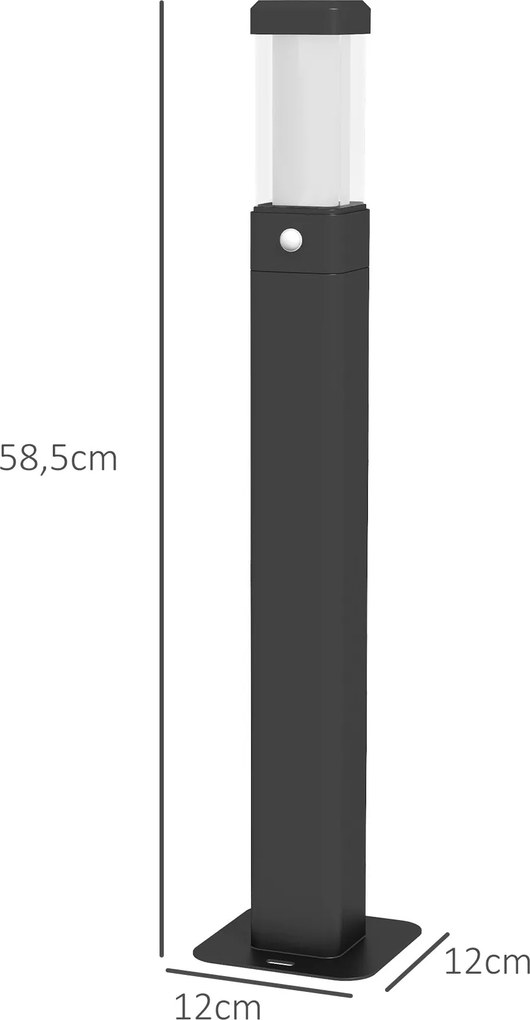 Outsunny Set de 2 lampi de exterior, stalpi luminoase LED, Etanche IP65, Lumina pentru alei si drumuri, negru | Aosom Romania