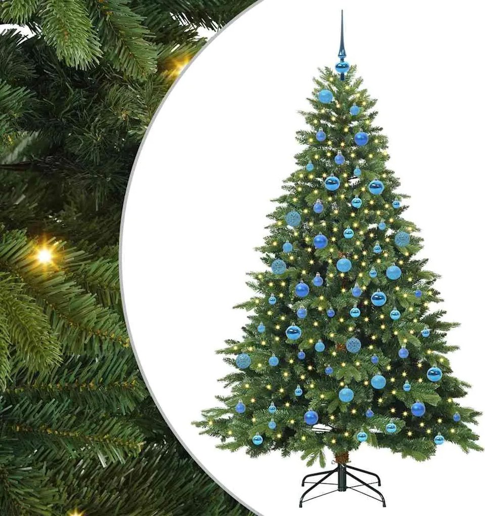 vidaXL Brad de Crăciun artificial cu 300 LED Verde 180 cm PE și PVC