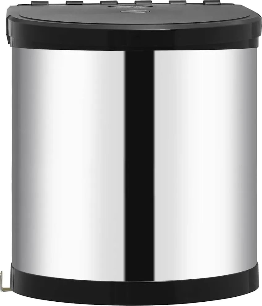 vidaXL Coș de gunoi încorporat de bucătărie, 12 L, oțel inoxidabil