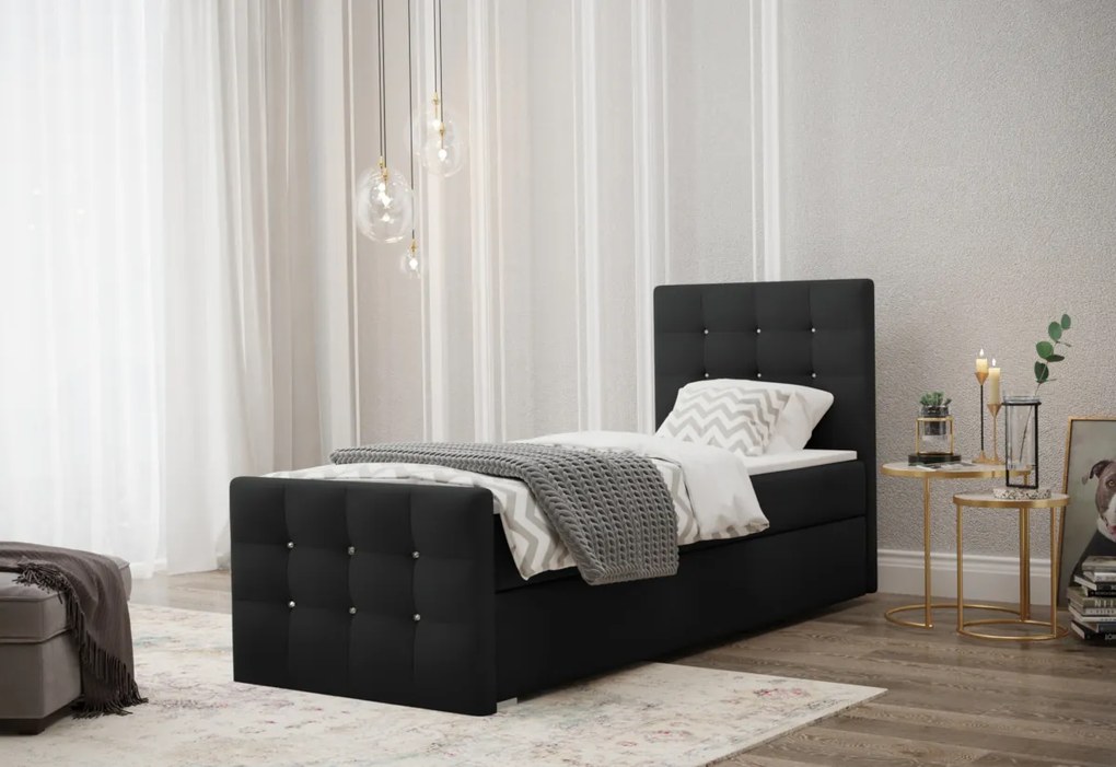 Supermobel Pat tapitat boxspring MARIN, 100x200, cosmic 10, dreapta