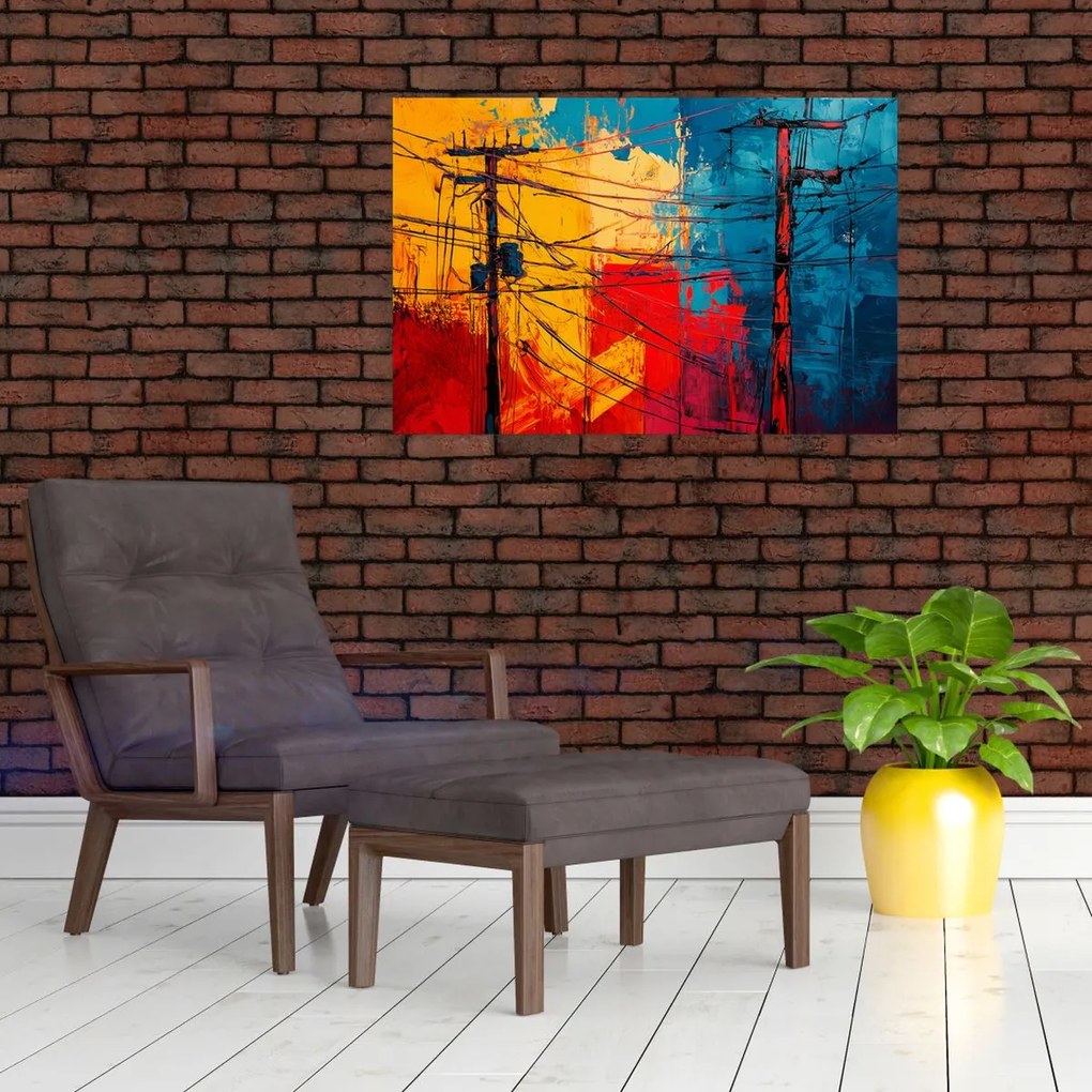 Tablou - Linii electrice abstracte (90x60 cm)