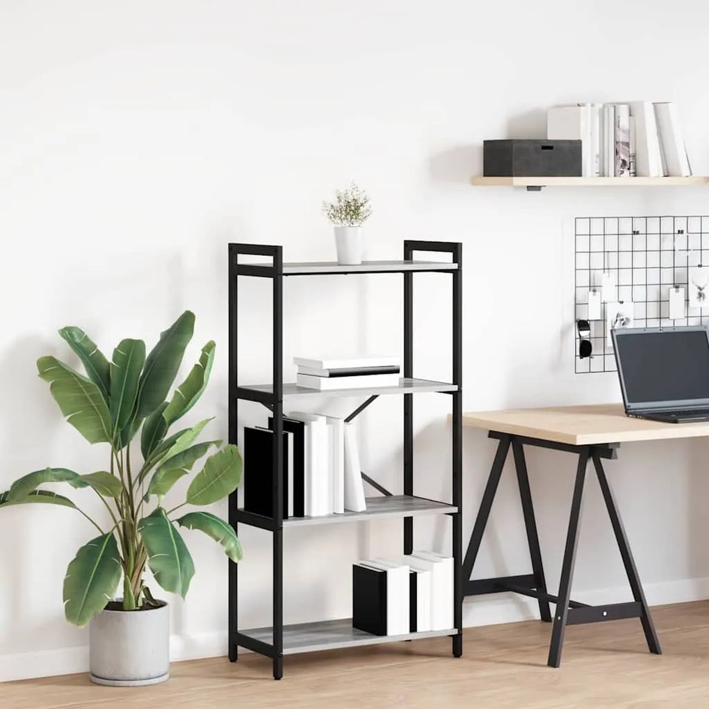 vidaXL Bibliotecă sonoma gri 60 x 30 x 118 cm Lemn compozit