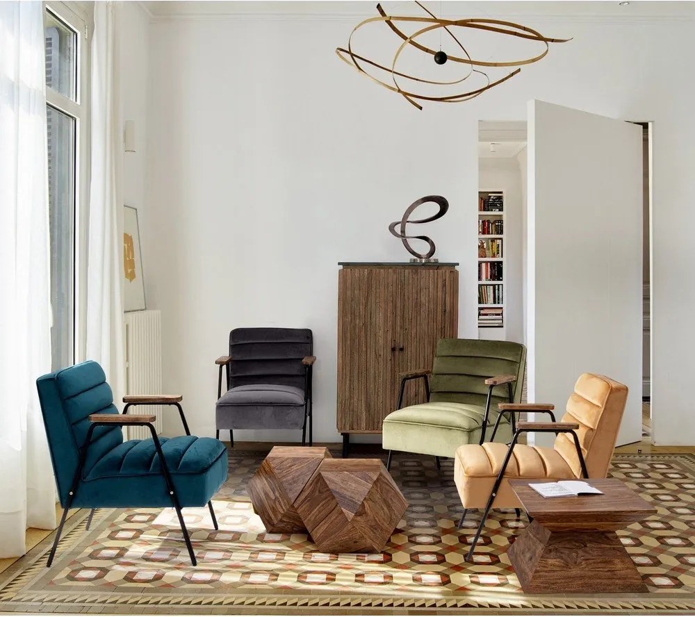 Măsuță de cafea în culoare naturală închisă din lemn de sheesham 42x42 cm Egypt – Bizzotto