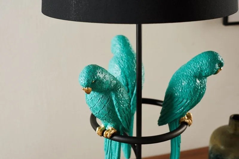 Veioza, Lampa de masa Wildlife Papagal 75cm, turcoaz