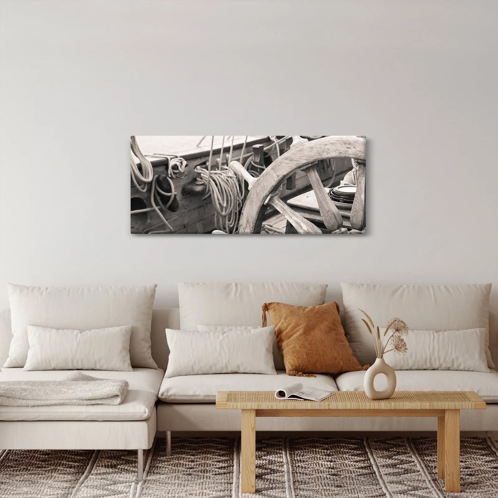 Tablou - Cârma de barcă cu vele (120x50 cm)