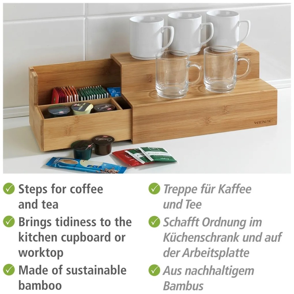 Organizator pentru ceai și cafea Wenko, din bambus